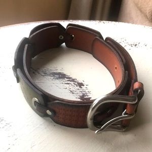 Fossil genuine leather belt. Multicolored.